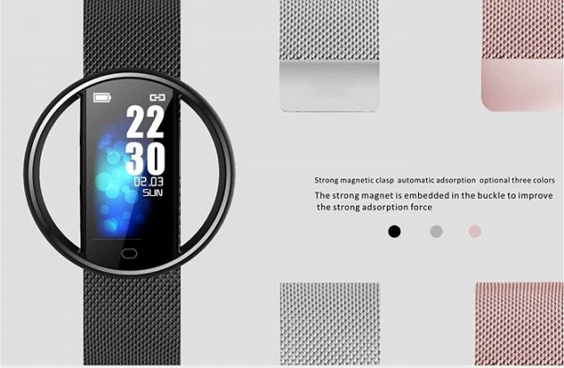 Αδιάβροχο Bluetooth Ρολόι Smart Watch με Ειδοποίηση Εφαρμογών, Θερμιδομετρητή, Μετρητή Πίεσης, Παλμών & Ποιότητας Ύπνου - Μαύρο