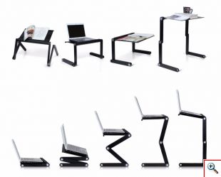 Πτυσσόμενο Τραπεζάκι - Βάση Laptop με Ανεμιστήρα Ψύξης & Βάση για Χρήση του Mouse Pad - Laptop Desk 