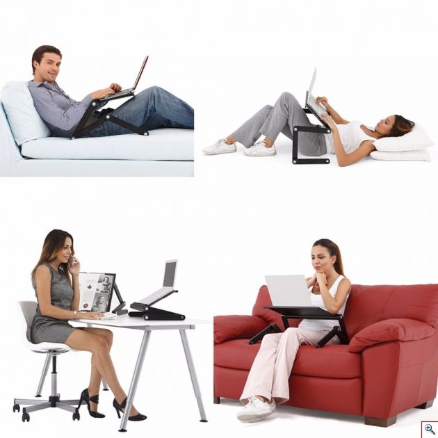 Πτυσσόμενο Τραπεζάκι - Βάση Laptop με Ανεμιστήρα Ψύξης & Βάση για Χρήση του Mouse Pad - Laptop Desk 