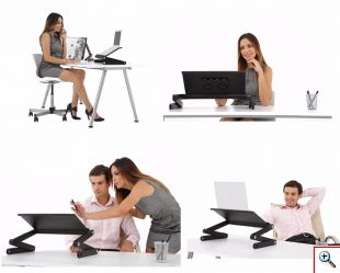 Πτυσσόμενο Τραπεζάκι - Βάση Laptop με Ανεμιστήρα Ψύξης & Βάση για Χρήση του Mouse Pad - Laptop Desk 