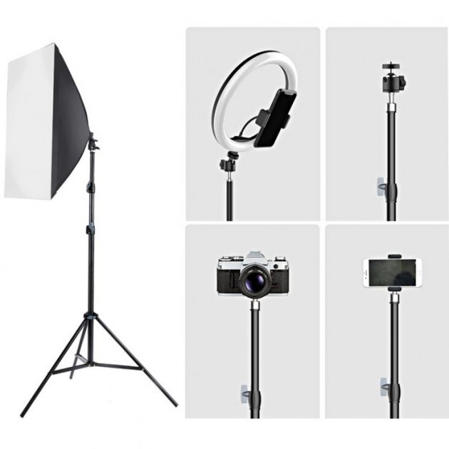 Πτυσσόμενο Τρίποδο Φωτογραφικής Μηχανής, Κινητού, Μικροφώνου κλπ 210εκ - Portable Tripod 