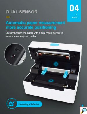 Ασύρματος Θερμικός Εκτυπωτής 104mm 203DPI με USB/LAN/Bluetooth Andowl Λευκό