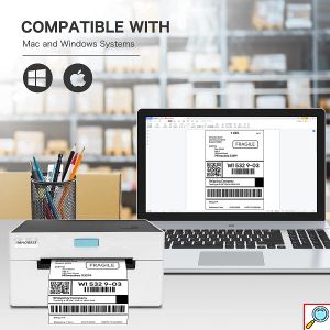 Ασύρματος Θερμικός Εκτυπωτής 104mm 203DPI με USB/LAN/Bluetooth Andowl Λευκό