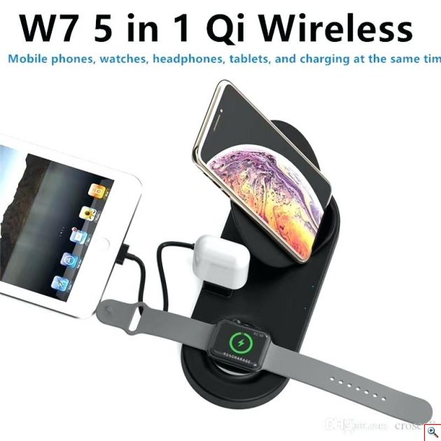 Ασύρματη Βάση Φόρτισης 5 σε 1 - Charging Station for Apple iPhone, iPad, iWatch, Earpods & USB