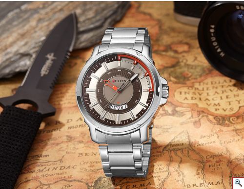 Ανδρικό Ρολόι CURREN M8229 Silver & Brown