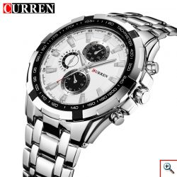 Ανδρικό Ρολόι CURREN Μ8023 Silver & White