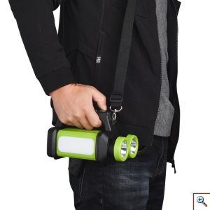 Μπλέ Διπλος Φακός Led και Φανάρι Camping 200 Lumens HX-8802A