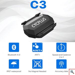 Αισθητήρας Ποδηλάτου Ταχύτητας και Ρυθμού - C3 Cycplus Speed Cadence Sensor