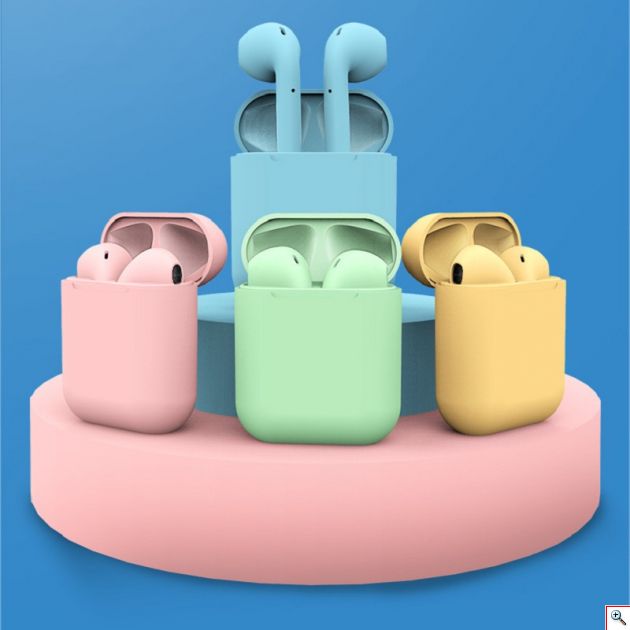 Ασύρματα Ακουστικά - inPods 12 Bluetooth Earphone With Charging Box - Μπλέ Βεραμάν Macaron