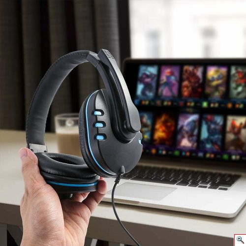 Ρυθμιζόμενα Gaming Ακουστικά On Ear Κεφαλής με Μικρόφωνο & Jack 3.5mm - PC PS4 Headset Μαύρο