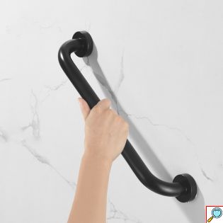 Μεγάλη Βοηθητική Λαβή Στήριξης ΑΜΕΑ 50cm Inox Τοίχου, Μπάνιου - Μπάρα Στήριξη για AMEA Μαύρη Ανοξείδωτη