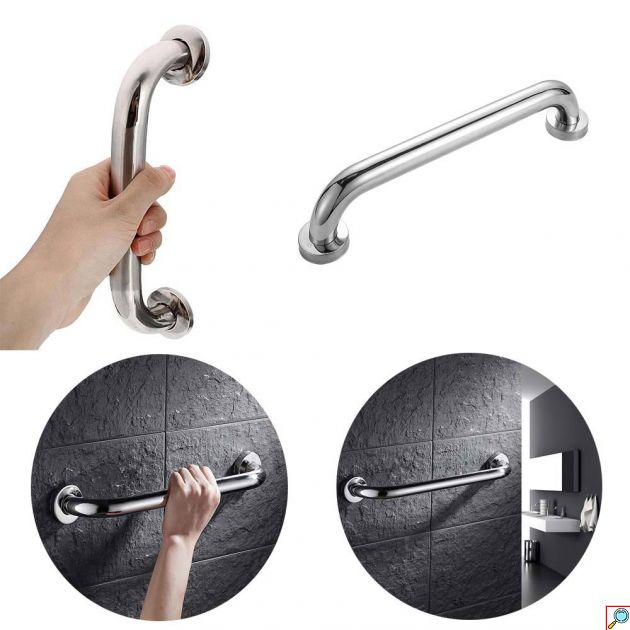 Μεγάλη Βοηθητική Λαβή Στήριξης ΑΜΕΑ 50cm Inox Τοίχου, Μπάνιου - Μπάρα Στήριξη για AMEA Ασημί Ανοξείδωτη - Bathtub Arm PWD
