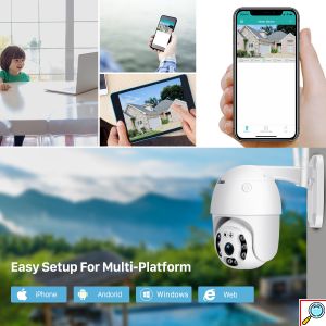 IP WiFi Ρομποτική Κάμερα Εξωτερικού Χώρου 360° HD 128GB με CLOUD Αποθήκευση, Αισθητήρα & Ανίχνευση Κίνησης - LED / Νυχτερινή Λήψη, Μικρόφωνο / Ηχείο & Συναγερμός