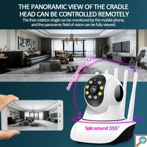 WiFi Κάμερα IP Ρομποτική 360° HD 64GB με Αισθητήρα & Ανίχνευση Κίνησης - LED / Νυχτερινή Λήψη, Μικρόφωνο / Ηχείο & Συναγερμός