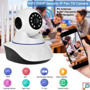 WiFi Κάμερα IP Ρομποτική 360° HD 64GB με Αισθητήρα & Ανίχνευση Κίνησης - LED / Νυχτερινή Λήψη, Μικρόφωνο / Ηχείο & Συναγερμός