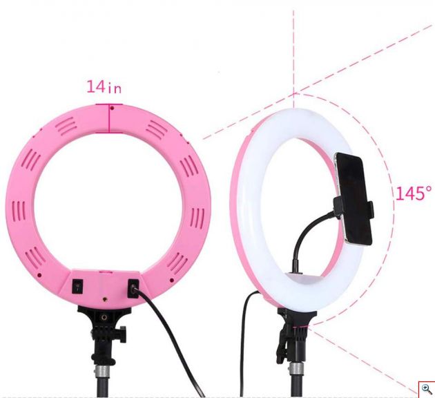 Επαγγελματικό Τηλεχειριζόμενο Φωτογραφικό Φωτιστικό Δαχτυλίδι 32cm Ring Lamp LED Light με 11 Χρώματα Φωτισμού, 11 Dimmer, Μεγάλο Τρίποδο & Βάση για Κάμερα ή Κινητό