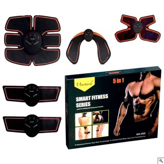 Σετ 5 σε 1 Μηχάνημα Εκγύμνασης - Παθητική Γυμναστική για Κοιλιακούς, Γλουτούς, Χέρια και Αυχένα - Smart Fitness Series EMS