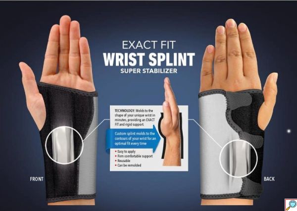 Διπλός Νάρθηκας για τον Καρπό - One Size Powerball Wrist Splint Exact Fit