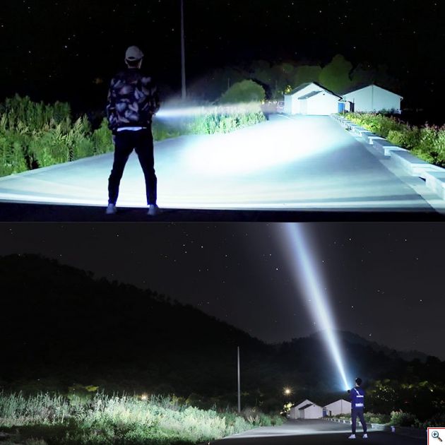 Αδιάβροχος Φακός Υπέρ - Υψηλής Φωτεινότητας CREE LED 2000 Lumens Αφής με 5 Λειτουργίες Φωτισμού & 4 x 18650 Μπαταρίες Επαναφορτιζόμενες USB Κυνηγετικος Flashlight