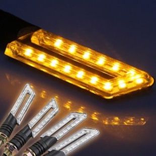 Φλας Μοτοσυκλέτας με 15 smd LED Κίτρινα Σετ 2 τμχ 