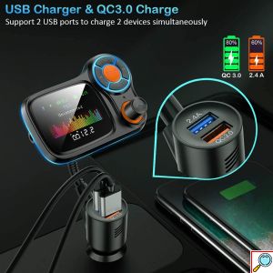 Bluetooth FM Transmitter Αναμεταδοτής Κινητού στα Ηχεία Αυτοκινήτου & Φορτιστής με 2 USB