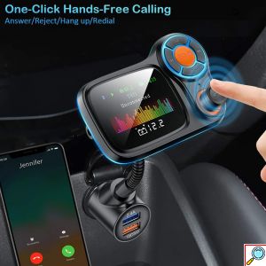 Bluetooth FM Transmitter Αναμεταδοτής Κινητού στα Ηχεία Αυτοκινήτου & Φορτιστής με 2 USB