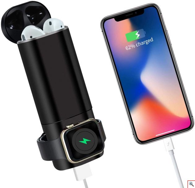 Φορητός Φορτιστής για iPhone, Airpods & AppleWatch 3 σε 1 - Wireless Power Bank