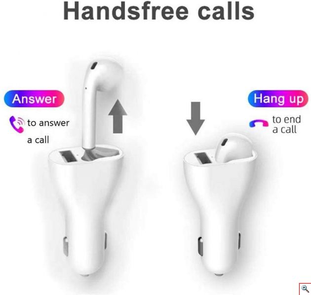 Βάση Φόρτισης USB Car Bluetooth με Ασύρματο Ακουστικό 2 σε 1