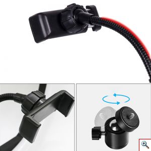 Επαγγελματικό Φωτογραφικό Φωτιστικό Δαχτυλίδι LED 26cm με Δύο Τρίποδα Flexible, 3 Χρώματα Φωτισμού, Dimmer & Βάση Στήριξης Κινητού - Ring Light Lamp