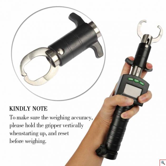 Γάντζος - Grip Ψαρέματος με Ζυγαριά 25kg, Ψηφιακή Οθόνη, LED Μεζούρα 1m & Θερμόμετρο - Λαβή Αλιείας για μεγάλα ψάρια - Fish Grip