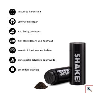 Μικρο-ίνες Φυσικής Κερατίνης με Ψευδάργυρο κατά της Τριχόπτωσης & Αραίωσης των Μαλλιών 30γρ - SHAKE-OVER Zinc-enriched Hair Fibers