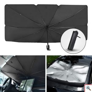 Ηλιοπροστασία - Σκίαστρο Παρμπρίζ Αυτοκινήτου που Λειτουργεί σαν Ομπρέλα - με Θήκη 80x145cm