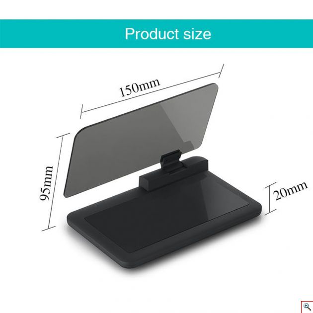 Βάση Κινητού με Καθρέπτη - Οθόνη Αντανάκλασης Αυτοκινήτου Αντιολισθητική HUD Head Up Display - Universal Smartphone Holder & HUD Display