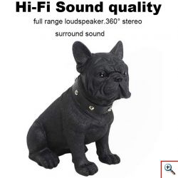 Μικρό Επαναφορτιζόμενο Ηχείο Bluetooth & TWS - Σκύλος BullDog Digital Speaker CH-M212