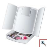 Τριπλός Καθρέφτης με Φωτισμό LED, Θήκη Μακιγιάζ & Έξτρα Μίνι Μεγεθυντικό Καθρεφτάκι - FoldAway Lighted Makeup Mirror