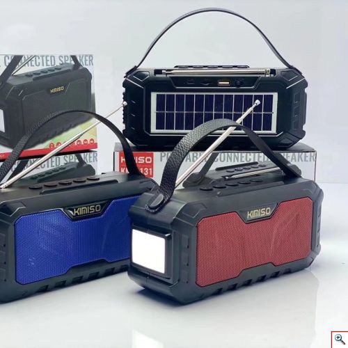 Φορητό Ηχείο Bluetooth, Φακός & Powerbank με Ενσωματωμένο Ηλιακό Πάνελ - Kimiso KMS-131