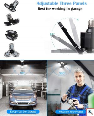 360° Superbright Λάμπα Γκαράζ, Συνεργείου Ανακλαστήρας 4000lm LED - Φωτιστικό Ε27 - Garage Light