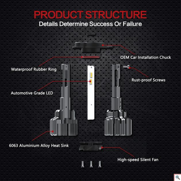 LED Φώτα Αυτοκινήτου NovSight H4 6500K 360ᵒ 12000LM (2x6000) 70W (2x35W) CAN BUS με Ballast 11-30V
