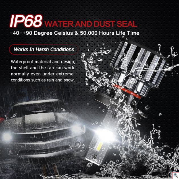 LED Φώτα Αυτοκινήτου NovSight H4 6500K 360ᵒ 12000LM (2x6000) 70W (2x35W) CAN BUS με Ballast 11-30V