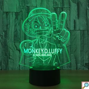 LED 3D Τρισδιάστατο Φωτιστικό Illusion Led One Piece Monkey D. Luffy Figure