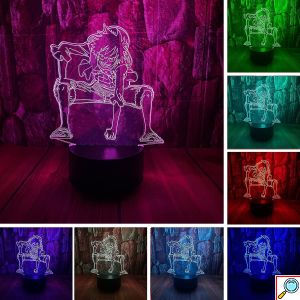 LED 3D Τρισδιάστατο Φωτιστικό - Illusion Led One Piece Monkey D. Luffy