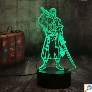 LED 3D Τρισδιάστατο Φωτιστικό Illusion Led Wekity Roronoa Zoro