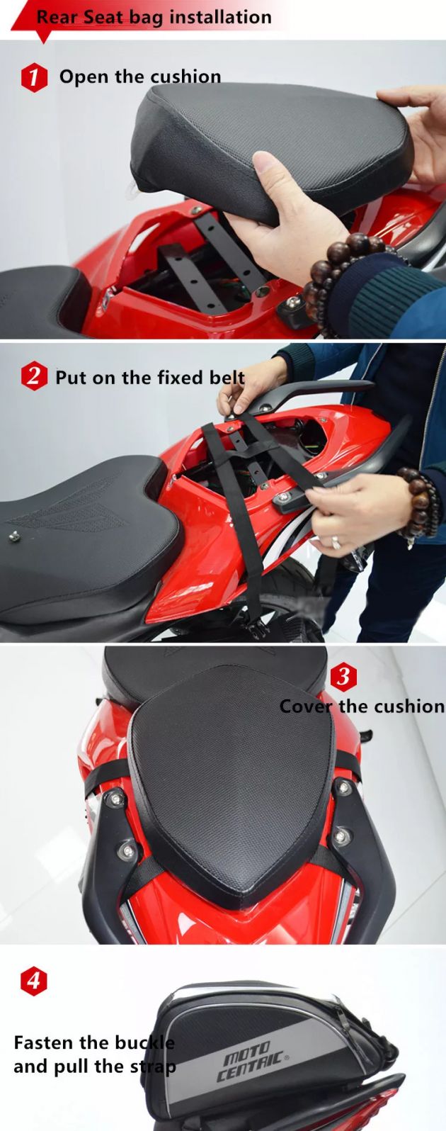 Carbon Επεκτεινόμενη Υπερανθεκτική Αδιάβροχη 4 σε 1 Μαγνητική Τσάντα Κράνους, Χειρός, Ώμου & Σέλας Αντανακλαστική Motocentric® σε Διάφορα Χρώματα