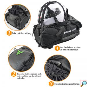 Υπερανθεκτική Αδιάβροχη Επεκτεινόμενη Τσάντα - Σακίδιο Πλάτης Κράνους Μηχανής Motocentric® σε Διάφορα Χρώματα