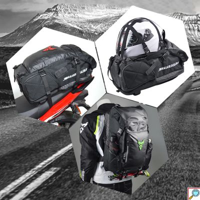 Υπερανθεκτική Αδιάβροχη Επεκτεινόμενη Τσάντα - Σακίδιο Πλάτης Κράνους Μηχανής Motocentric® σε Διάφορα Χρώματα