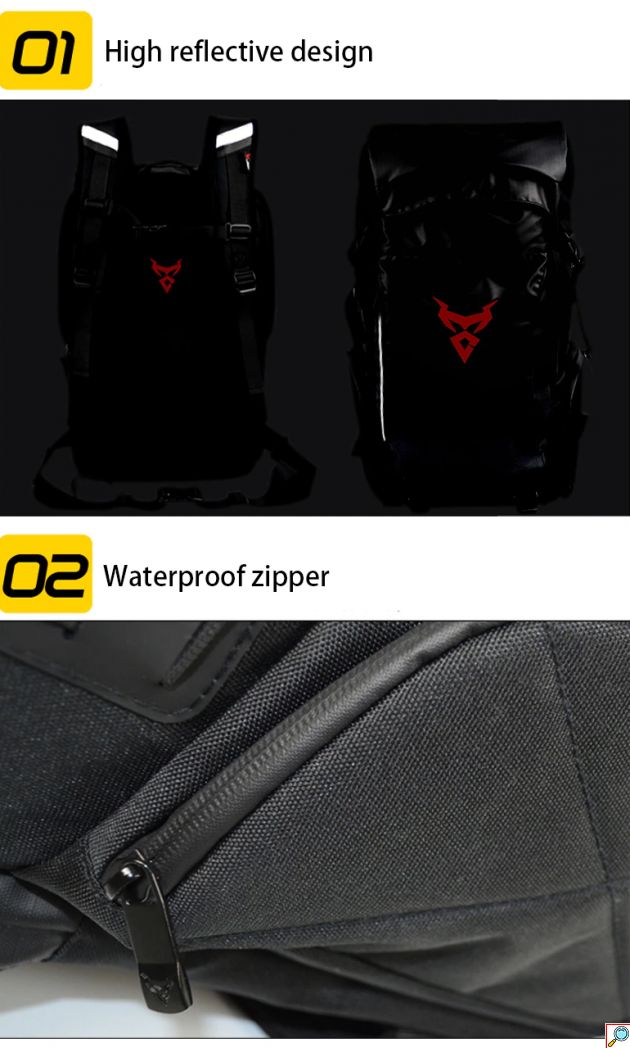 Υπερανθεκτική Αδιάβροχη Επεκτεινόμενη Τσάντα - Σακίδιο Πλάτης Κράνους Μηχανής Motocentric® σε Διάφορα Χρώματα