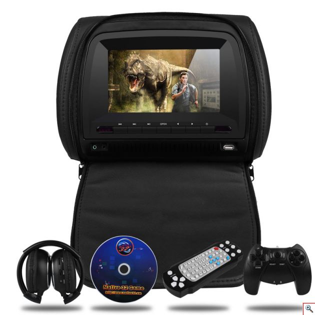 Σετ Προσκέφαλο Καθίσματος Αυτοκινήτου με Οθόνη TFT 7