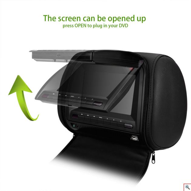 Σετ Προσκέφαλο Καθίσματος Αυτοκινήτου με Οθόνη TFT 7