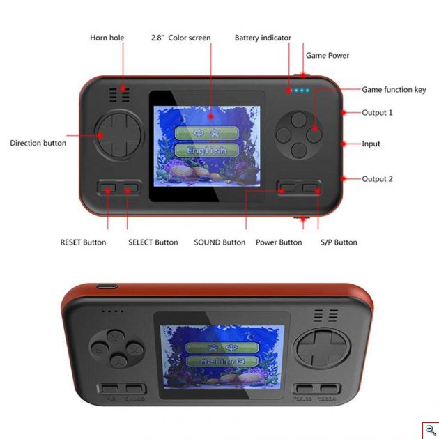 Φορητή Ρετρό Κονσόλα με 416 Παιχνίδια σε Στυλ Gameboy