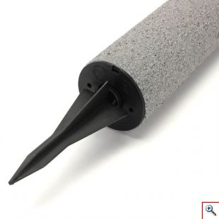 Σετ 3 x Ηλιακό Φωτιστικό 40cm Εδάφους - Κήπου - Εξωτερικού Χώρου με Πέτρινη Όψη, Ηλιακό Πάνελ, Φωτοκύτταρο - Κυλινδρικό
